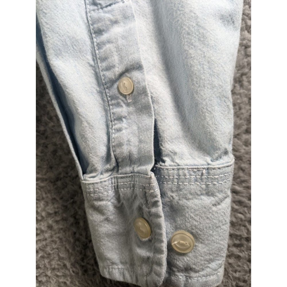 Lauren Jeans Company Ralph Lauren Shirt Women Medium Long Sleeve Button Chambray - Picture 12 of 13